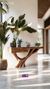 Bàn Console Gỗ Tự Nhiên Kết Hợp Ngăn Kéo - Nâng Tầm Không Gian Sống - Mộc Nhà Nếp