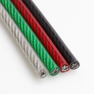 Colour Black/Clear/Red/Green/PVC Coated  SUS 304 Stainless Steel Wire rope fishing Rope包塑钢丝绳 304