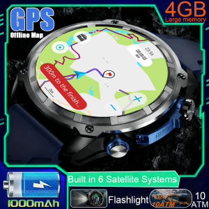 2025 Military Offline map 1000mAh Battery Smart Watch 4GB Big Memory GPS Navigation MP3/MP4 Player Swim Sports trackr Smartwatch