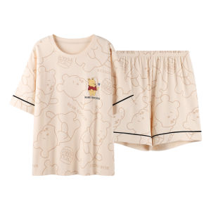 Miiow | Pure Cotton Summer Sleepwear Womens Style Soft Cute Home Clothes Short Sleeve Thin Cat Person MiiOW Sweet Cute System Wind