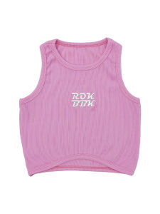 ROKBBK-K ผู้หญิงสไตล์ Street แจ๊สแดนซ์แขนสั้นเสื้อครอปเปลือยหลากสีสลิมฟิตผ้าฝ้ายโพลีเอสเตอร์สแปนเด็กซ์