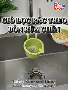 Rổ lọc rác bồn rửa bát HOMELOVE Giỏ lọc rác treo bồn rửa chén lọc cặn bẩn thoát nước nhanh không làm bẩn tay