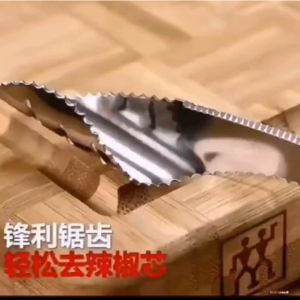 [ READY STOCK ] 1pcs Stainless Steel Pepper Core Remover Chili Seed Remover Tool Pembuang Biji Cili Peria Lada