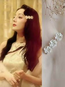 Retro Side Hair Clip & Stylish Hair Accessories: White Magnolia Hairpin & Bangs Holder
