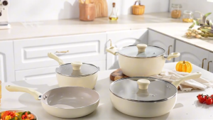 Redchef Sea Series Nonstick Ceramic Rock Cookware Set 7Pcs No PFAS& PTFE& PFOA Suitable for All Stoves