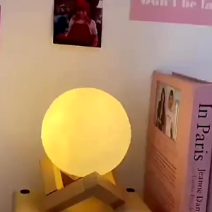 3D Moon Lamp LED Night Light 8/15cm Bedroom Desk RGB Kids Gift Atmosphere Nursery Lampu Bulan