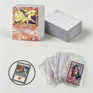 66x91mm Shattered Glass Holographic Laser Rainbow Card Protector Fit Pokemon Yugioh Kpop Photocard Sports Game Collectible Cards