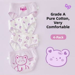 Girls Cotton Underwear Triangle Pants mid Waist Breathable Antibacterial Comfortable Short Shorts for Children And Students