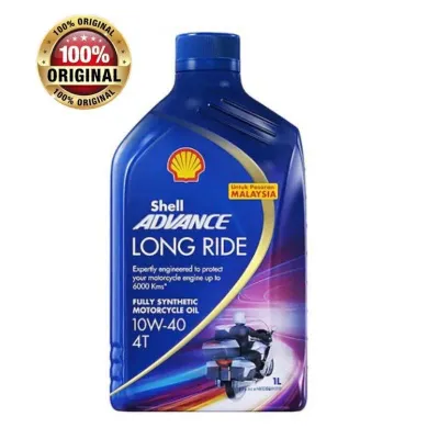 100% ORIGINAL SHELL ADVANCE POWER / LONG RIDE 15W50 10W40 ADVANCE 4T FULLY SYNTHETIC 1L MOTORCYCLE OIL MINYAK HITAM