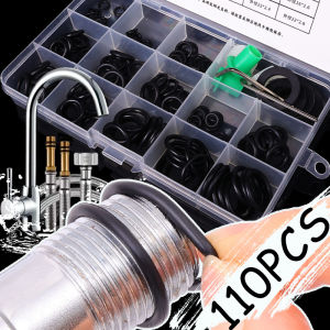 110pcs/box Rubber O-Ring Gasket for Household Car Wash Machine Kitchen Faucet Hose Joint Special Accessories Waterproof Seal Gasket Repair Box