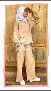 Applekidz Setelan Casual Celana Cargo Anak Perempuan Muslim Tanggung Nada