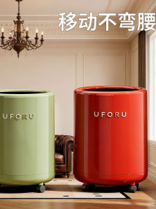 Thùng Rác Dung Tích Lớn 1L Cho Phòng Ngủ Phòng Tắm Phòng Khách Nhà Bếp Thùng Rác Tròn Bằng Nhựa Có Bánh Xe 360 Độ Tự Do Di Chuyển