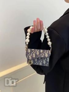 JINGQIAN | Pearl Short Chain Handbag Clutch Interior with Shoulder Strap