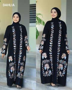 GAMIS HITAM BORDIR DAHLIA BUSUI BY SABELLA ABAYA