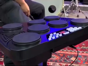 Brett-Tabletop Electronic music Drum Set with Built-in 2 Speakers Portable 7-Pad Electronic Drum Kit