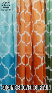 Socone Shower Curtain Waterproof Non-transparent Makapal Home Decor 70x70" Including Shower Rings