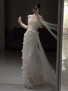 Elegant French Style Bridal Gown White Travel Photography Wedding Dress New 2025 Advanced Quality Super Fairy Tale Tailor-made