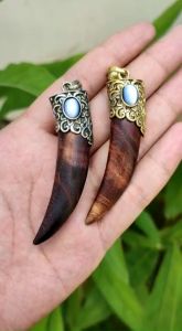 Liontin Bandul Kalung Kayu Galih Asem Variasi Alpaka