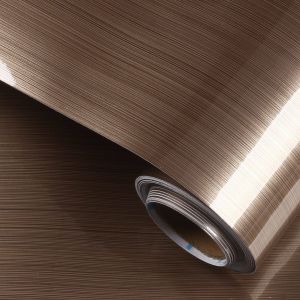60x200cm Luxury Glossy Metal Brushed Wallpaper Furniture Renovation Sticker for Cabinet Cupboard Table Wardrobe Refrigerator Door Wall Waterproof Self Adhesive PVC Silver Gold
