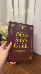 Bible Study Guide – Gold Foil Leather Cover 66 Books Summary for Daily Devotion & Gift Giving