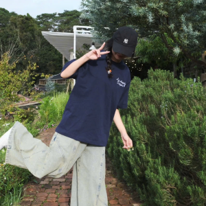 [T.MAN] Áo thun nam Los Angeles Dodgers form rộng chất cotton mềm thêu nổi logo style Streetwear