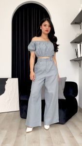 One Set Long Pants Denim Rere Setelan Wanita