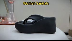 Wedges Slippers For Women Fashion Thick Bottom Flip-Flops Non-slip Comfortable Casual Rubber Shoes