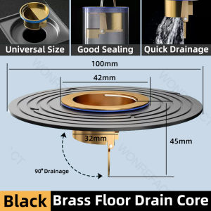 Durable copper bug proof shower drain cover large size brass drain core universal drain floor drain