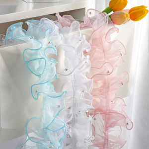 Zhuocai Satin Ruy Băng Ren Edge Snow纱 Hoa Nghệ Thuật Bao Bì Ngọc Trai Sáng Trắng Ruy Băng Bouquet Khăn Choàng Phụ Kiện Tóc