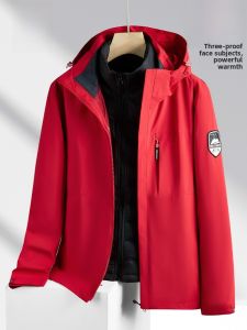 ROMON | Lomond Mens Fleece Lined Hooded Jacket Autumn Winter Outdoor Travel Windproof Casual Fashion Standard Fit Polyester Fiber