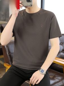 HENGYUANXIANG | Hengyuanxiang 2025 New Ice Silk Quick Dry Skin-friendly Round Neck Short Sleeve Mens T-shirt Summer Thin Pure Color Dad Clothes