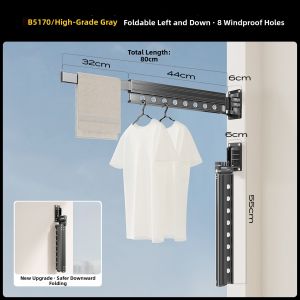 MINGZHI | Expandable Foldable Invisible Wall Mounted Drying Rack