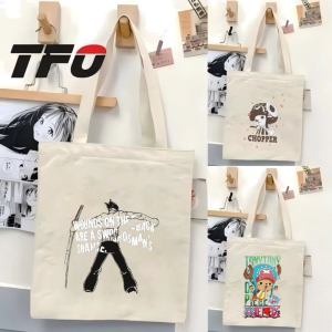TFO Tote Bag One Piece the Straw Hat Pirates Monkey D. Luffy Versatile Ideal for College School