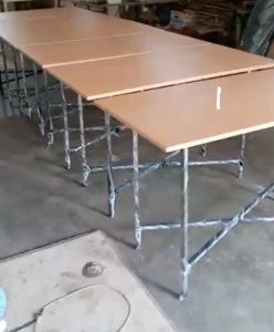 Package Bundling 6 unit Meja Lipat 120*60*75 Meja Makan Kaki Silang Meja Bazaar Food court