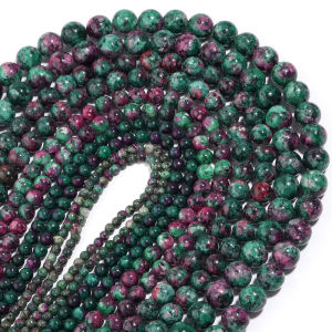 Hạt Đá Epidote Tự Nhiên Màu Đỏ Xanh Đá Clinozoisite Tròn Đá Rời Để Làm Đồ Trang Sức Tự Chế Phụ Kiện Làm Vòng Tay Kích Thước 4/6/8/10/12mm