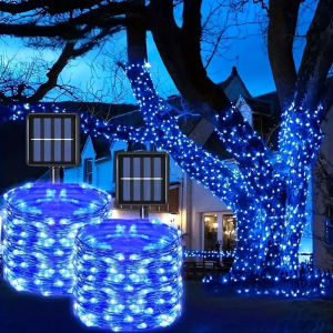 Copper Wire Outdoor Solar Light String 8 Modes for Wedding Party Home Garden Summer Decoration LED Solar Christmas Garland Lamp