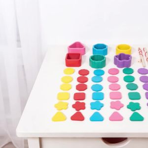 Kids Wooden Magnetic Fishing Toy Shape Sorting Geometry Blocks Montessori Color Matching Early Learning Puzzle Educational Game