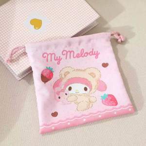 ถุงผ้าหูรูดลายการ์ตูน ถุงผ้าลาย Sanrio ใส่ของ ใส่เครื่องสำอางค์ พร้อมส่ง ของแจก