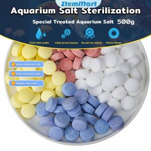 500g Medicinal Aquarium Salt Aquarium Fish Diseases Treatment Sterilization Salt Tablets