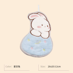 Thickened Absorbent Hand Towel Kitchen Hanging Hand Drying Towel Water Absorption Cartoon Small Square Handkerchief Household