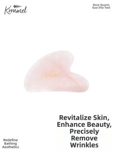 KRRAMEL | Thick Rose Quartz Facial Gua Sha Board