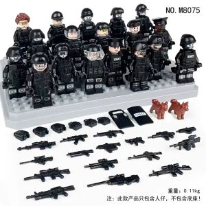 SWAT Army Set Military Accessories police Minigigures Parts Building Blocks Educational Toys