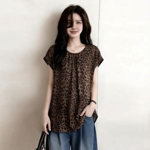 AIYITI | Popular Large Size Leopard Print Short Sleeve T-Shirt