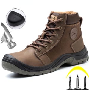 QINHUIZE New High Quality Mens Work Safety Shoes Anti-Puncture Safety Shoes Hiking Shoes Steel Toe Military Boots Work Shoes