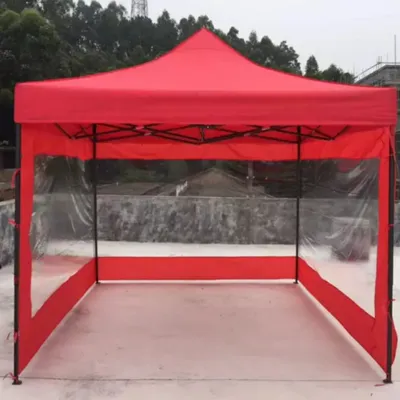 Tenda lipat 3x3 besi holo hitam +3sisi dinding
