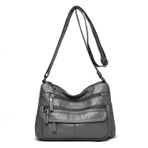 Middle-Aged Womens Soft Leather Single Shoulder Slant Cross Bag New 2025 Fashion Mom Bag Daily Use Square Shape PU Strap