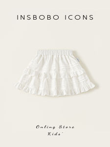 insbobo | Girls Short Skirt with Lace and Layered Design