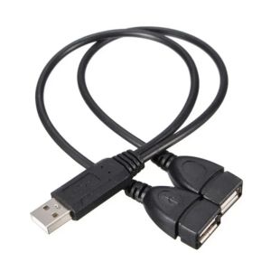 USB A 2.0 Splitter Cable Male A to Female A Cable One To Two Y Type USB-A Male Charger Cable for Android Samsung Tablet Laptops