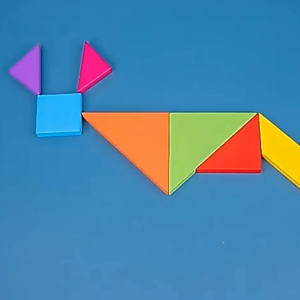 Wooden Tangram Puzzle Kids Montessori Brain Teaser Educational Toy Geometric Shape Jigsaw DIY Game