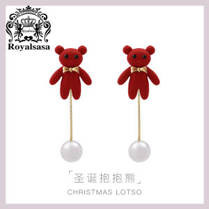 925 Silver Needle Bear Earrings Korean Style Animal Pattern Fresh out Winter New Year Gift for Girlfriend Fashion Jewelry